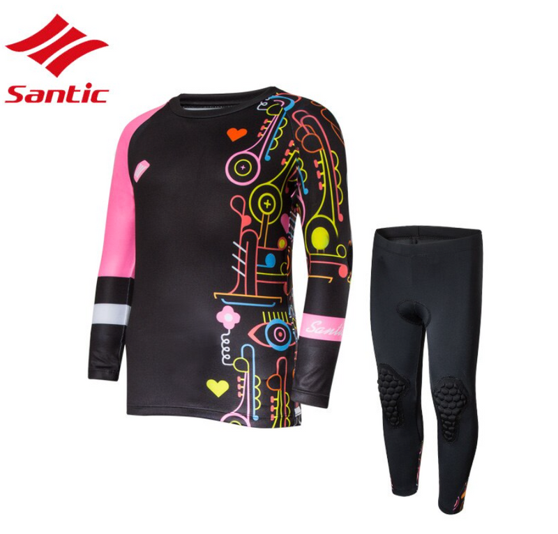 Santic Kids Q Girl's Balance Bike/ Cycling kit with arm and knee pads