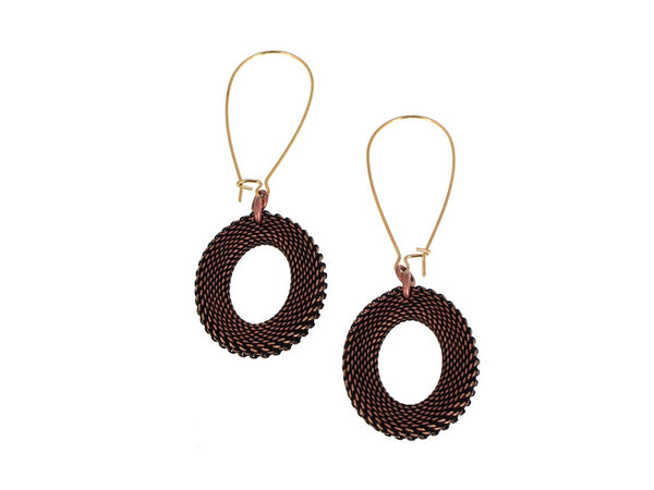 Oval Mesh Drop Earrings on Kidney Wire - Erica Zap Designs