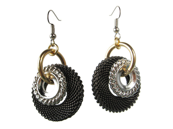 Large Mesh & Textured Circle Earrings - Erica Zap Designs