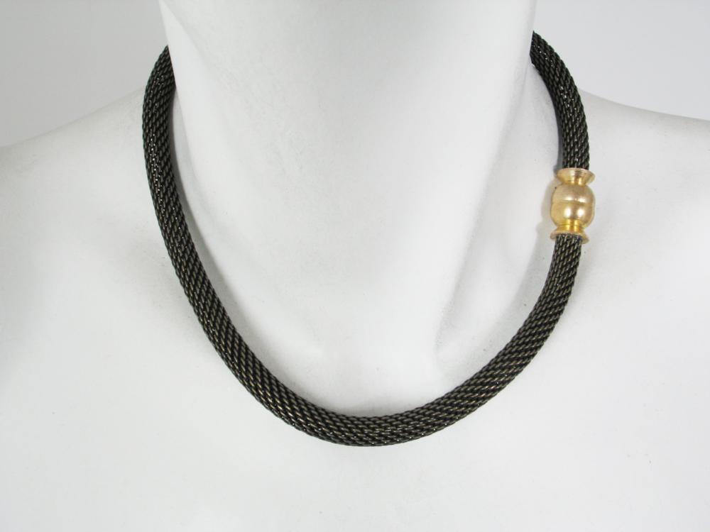 Gold Plated Mesh Necklace with Rhodium Ball by Erica Zap Design — Fire Arts  Vermont