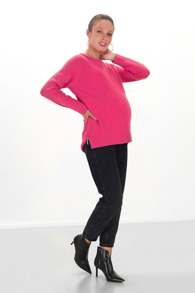 Maternity Sweater - Pregnancy Sweater - Nursing Sweater - teat&cosset sweater - Pink