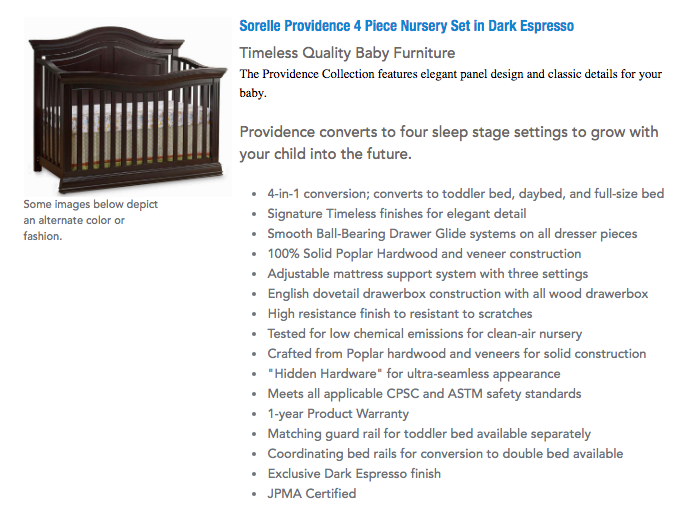 sorelle providence crib lower mattress