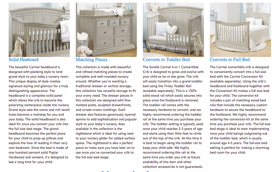 Sorelle Verona Collection Posh Baby And Teen