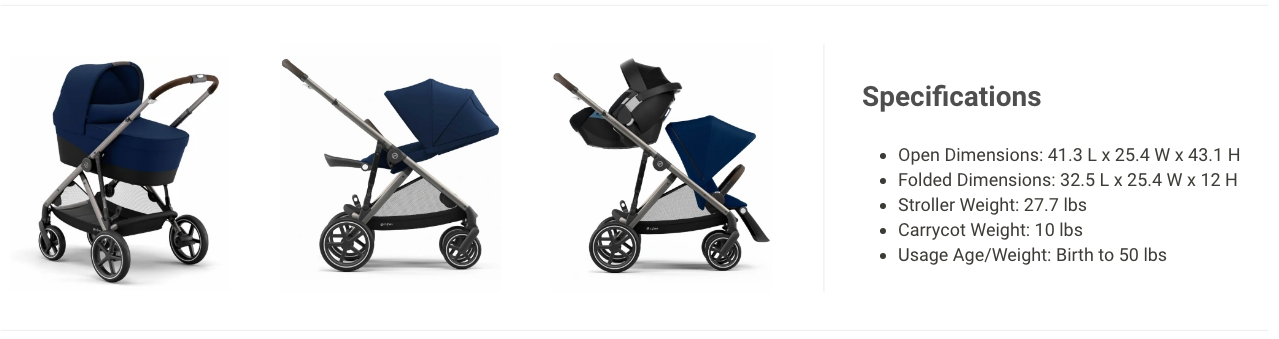 GAZZELLE HERMANOS CONTINUADOS - 2 ASIENTOS + 1 SILLA DE COCHE - CYBEX -  Prénatal Store Online