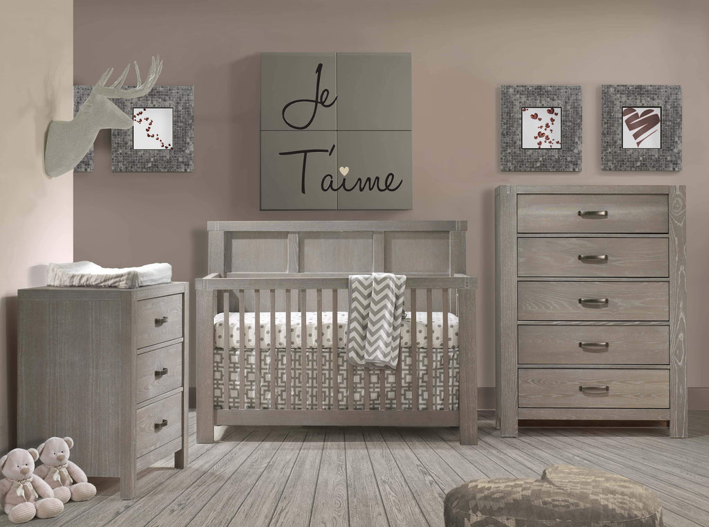 Natart Rustico 3 Piece Nursery Set Crib Double Dresser And 5 Drawer Dresser Baby And Kids Furniture Store
