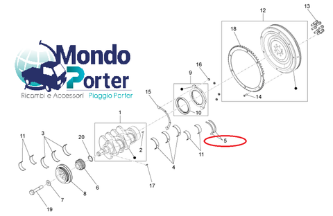 Piaggio Porter Diesel D120 shim 882083