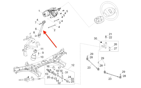 Άξονας διεύθυνσης Piaggio Porter Multitech B023437