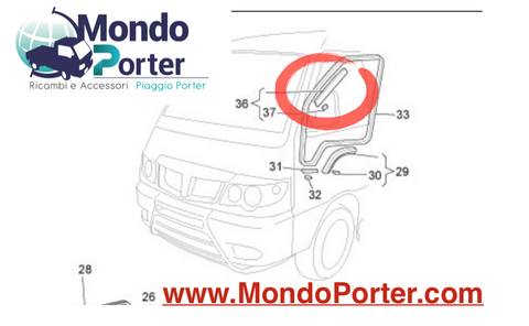 Guarnizione Montante Sportello sx Piaggi Porter