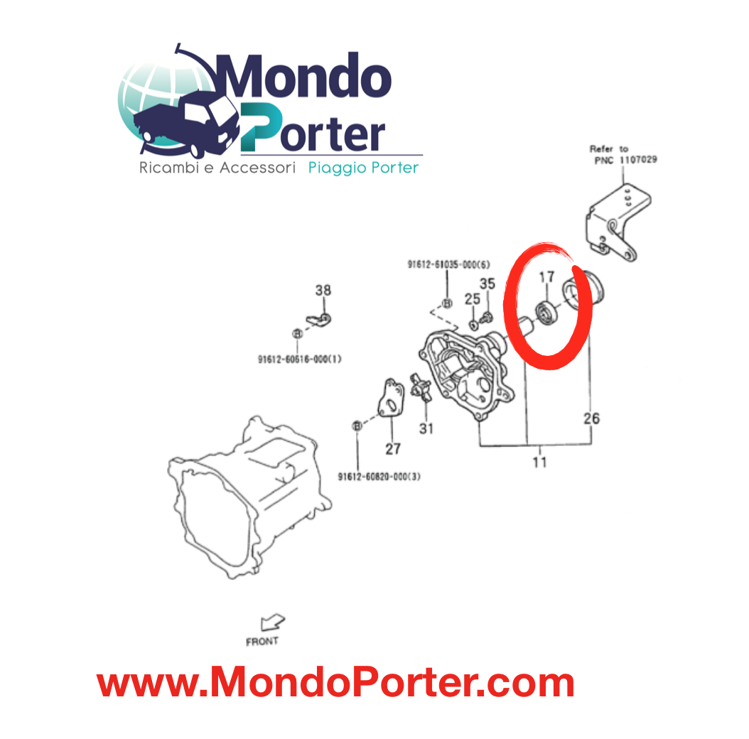 paraolio albero trasmissione piaggio porter 