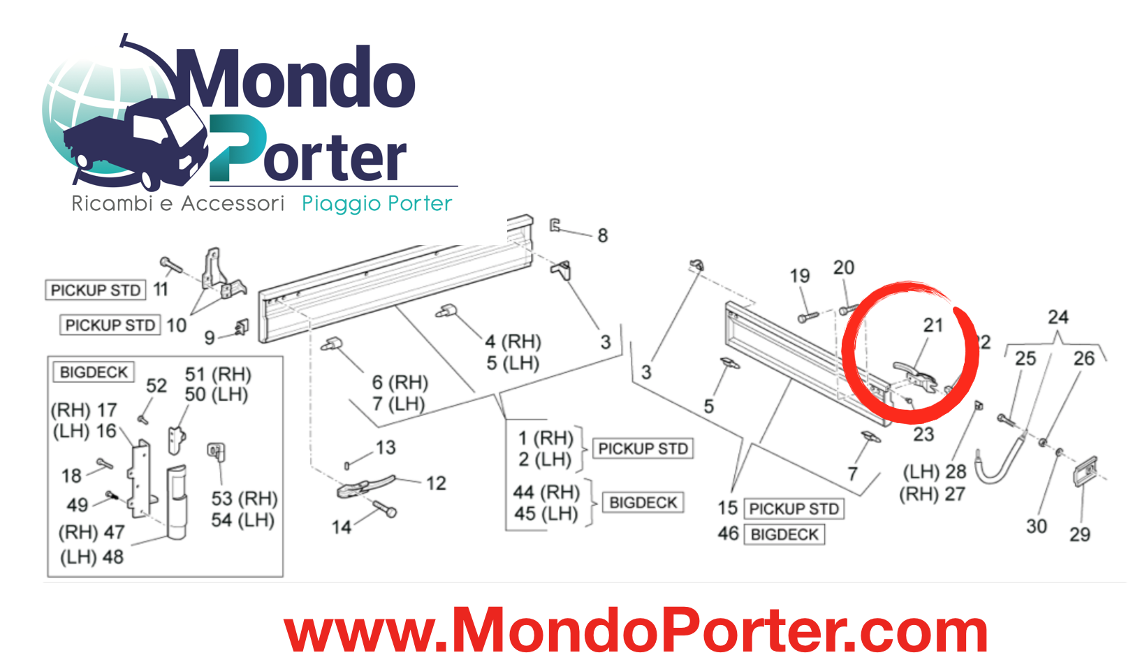 Λαβή πίσω πόρτας Piaggio Porter, 6620187Z01000