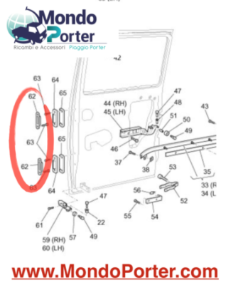 Piastra Serratura Sportello Scorrevole Piaggio Porter Van 