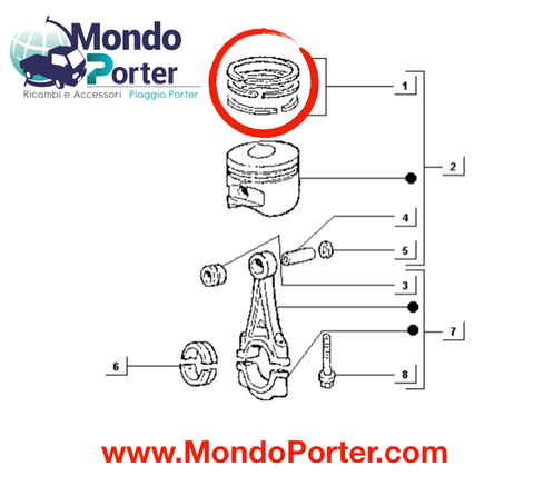 Engine bands Piaggio Porter 1.2 Diesel Lombardini