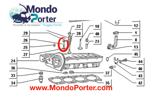 Piaggio Porter Diesel Lombardini cylinder head bolts