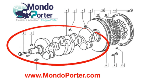 Crankshaft Piaggio Porter Diesel Lombardini