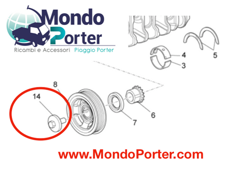 Flywheel Screw Piaggio Porter Multitech