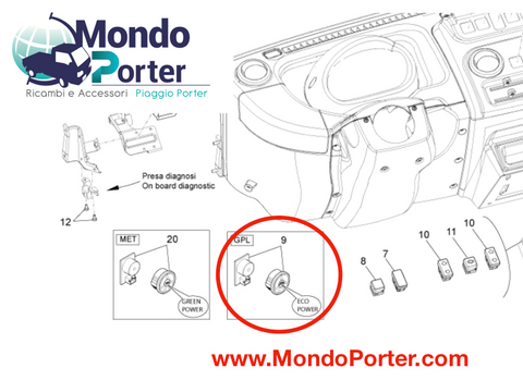 Interruttore Eco Power Piaggio Porter