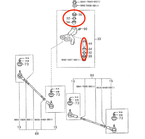 Piaggio Porter Steering Link Revision Kit