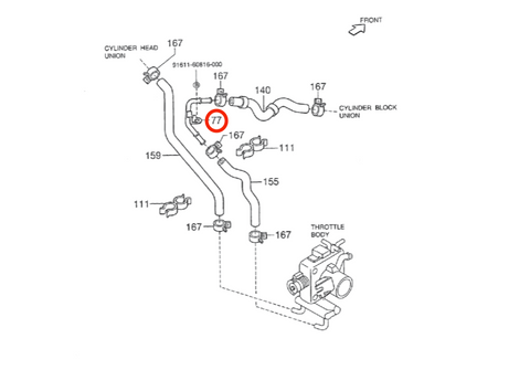 Cooling Pipe Piaggio Porter Petrol 1.3 16V