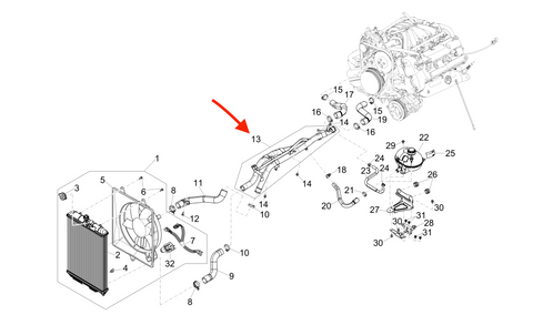 Piaggio Porter E6 2015-2017 Upper Water Pipe