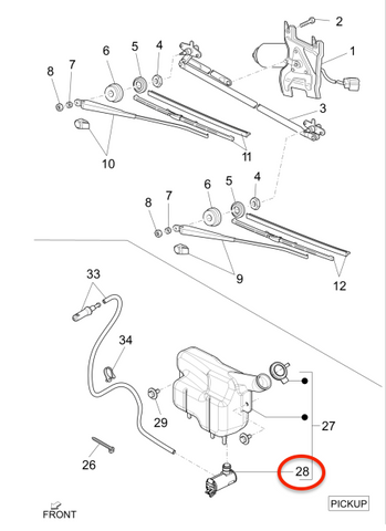 Windshield Washer Water Pump Piaggio Porter 2015-2017