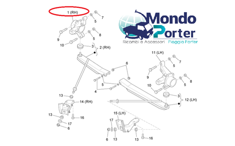 Pivot Sterzo Anteriore Dx Piaggio Porter Maxxi B000102