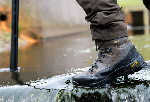 Jack Pyke Hunters Boots being worn for wet weather