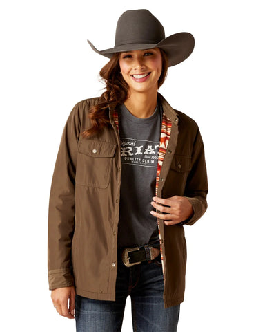 Woman Wearing Ariat Jacket and T-Shirt