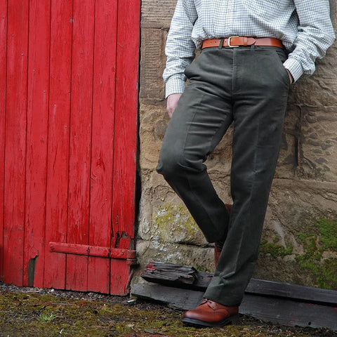 Man Wearing Hoggs of Fife Monarch Moleskin Trousers