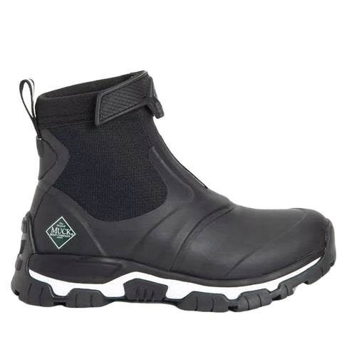 Muck Boots Ladies Apex Zip Mid Boots in black against a white background