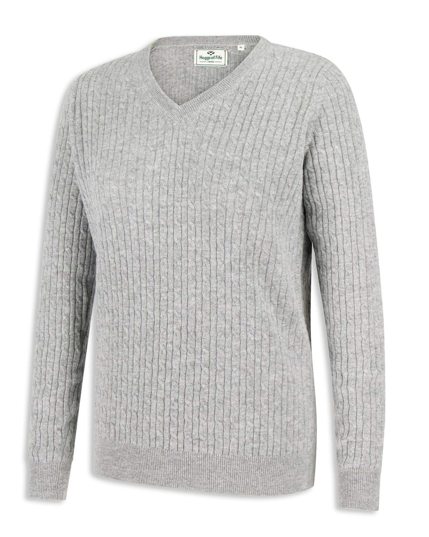 Hoggs of Fife Lauder Ladies Cable V-Neck Sweater