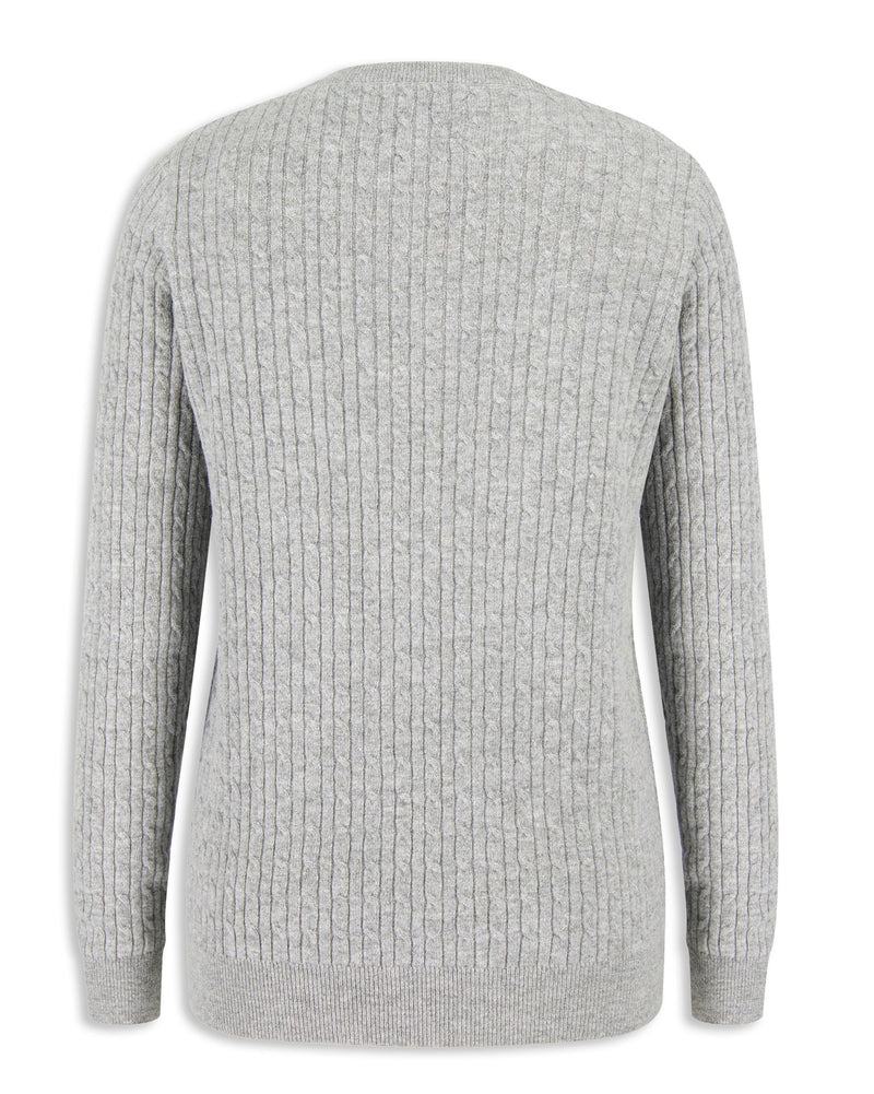 Hoggs of Fife Lauder Ladies Cable V-Neck Sweater