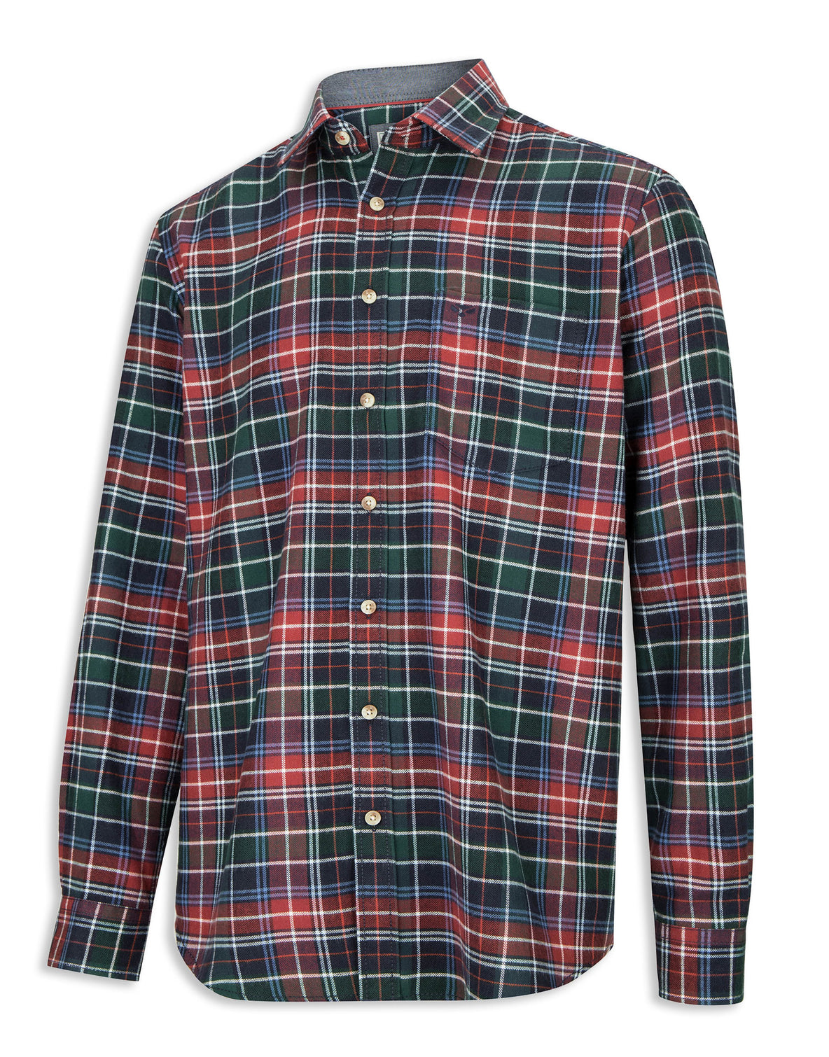 Cotton Herringbone Check Shirt - Luthrie