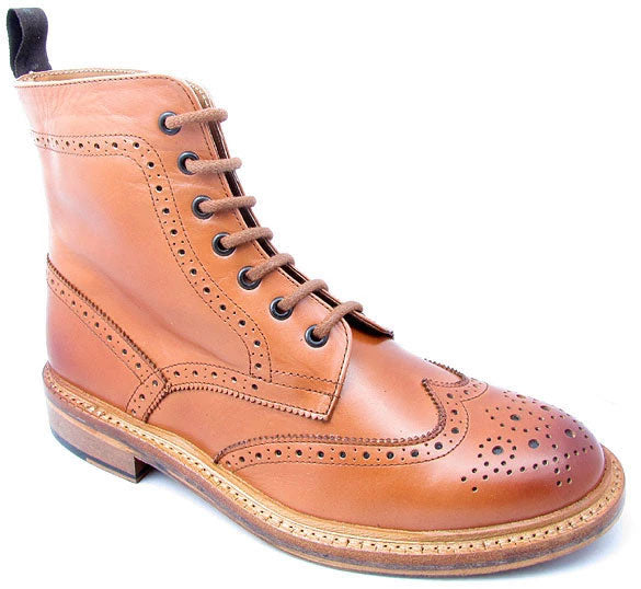 leather soled brogue dealer boots