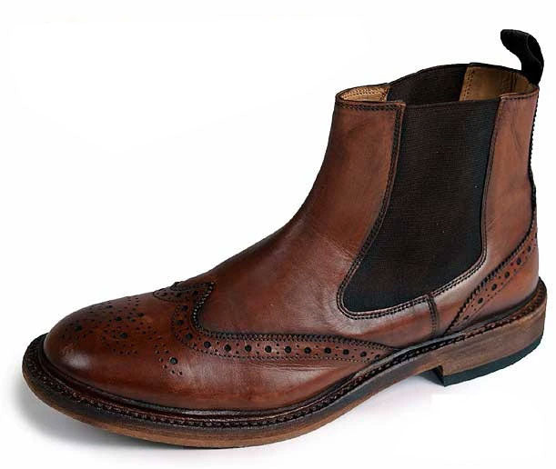 leather soled brogue dealer boots
