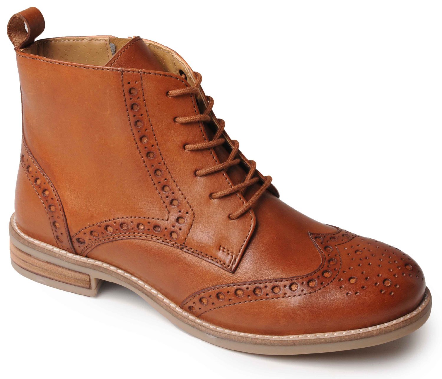 ladies leather brogue boots