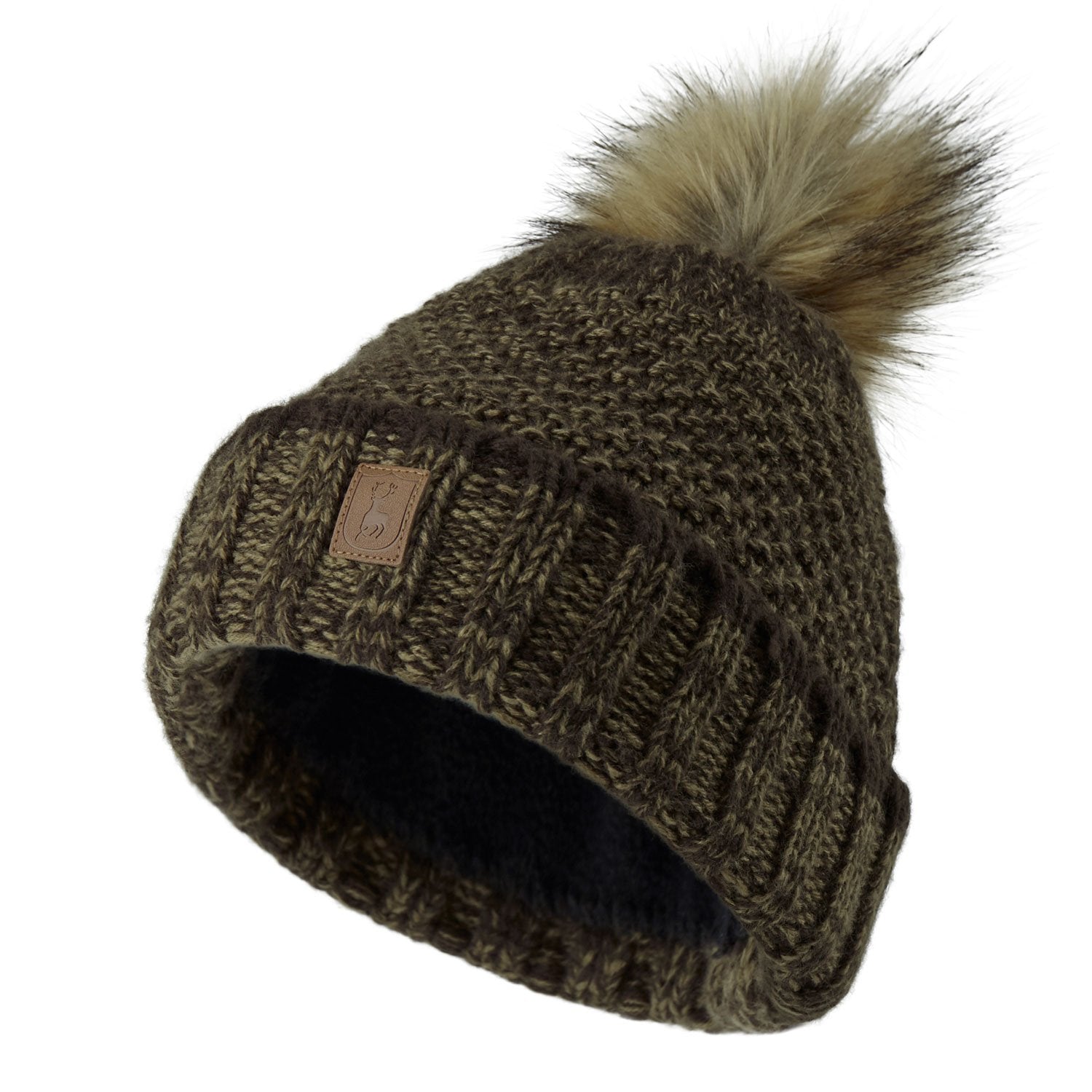 ladies fur bobble hat