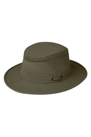 Tilley Hats Airflo Medium Brim Recycled Hat In Olive against a white background