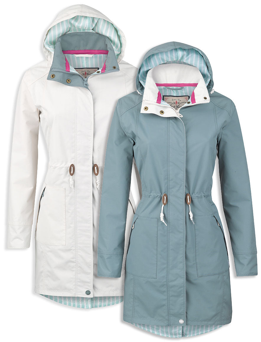 ladies long waterproof coats with hood