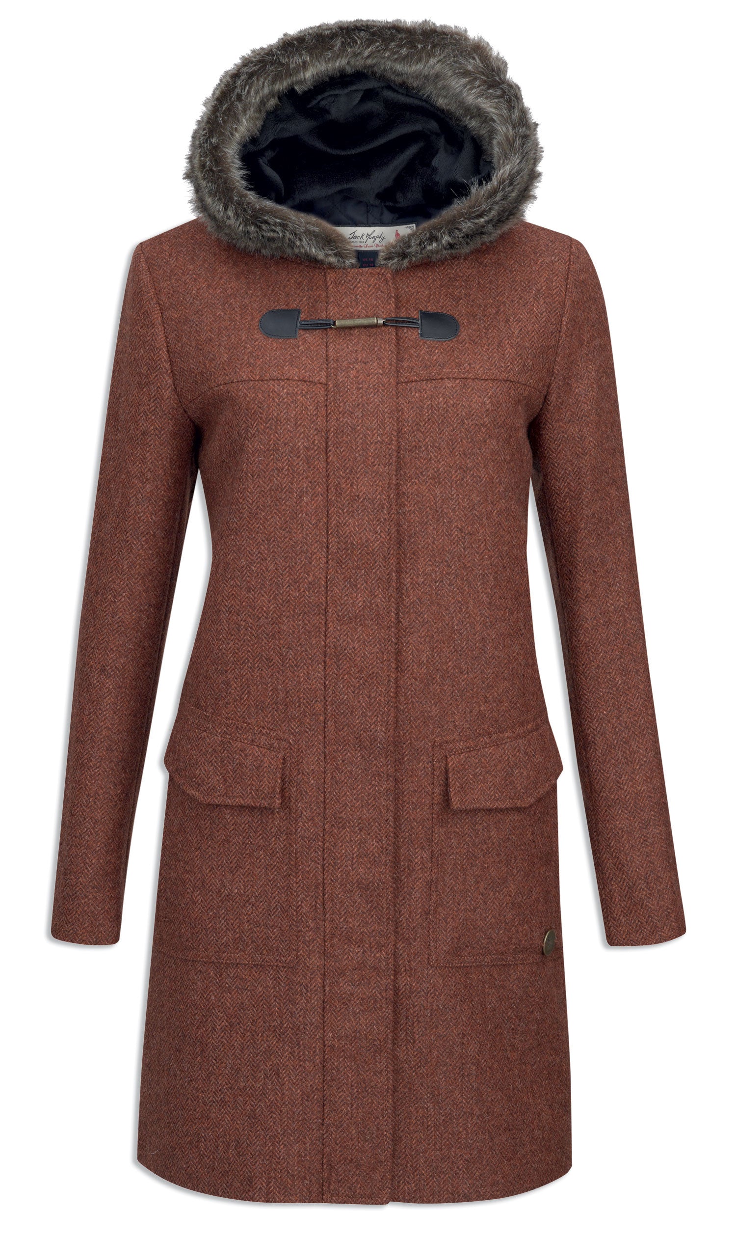 Jack Murphy Meredith Tweed Duffle Coat - Burnt Orange – Hollands ...