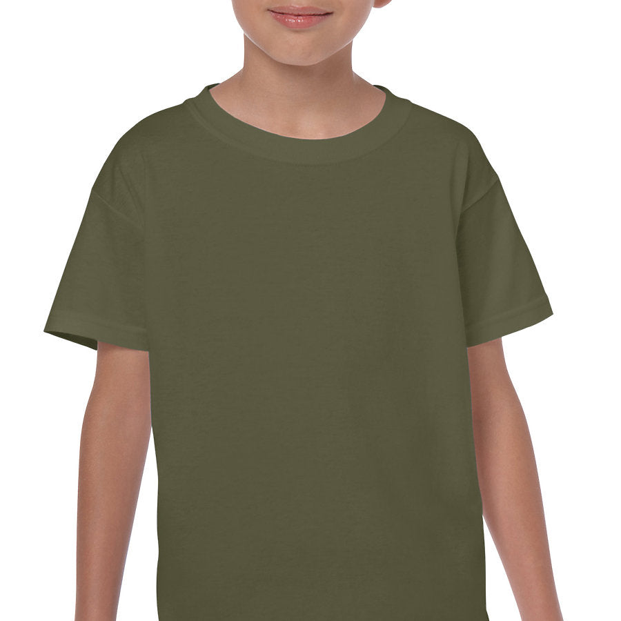 Military Green - Heavy Cotton Youth T-Shirt-Country Gone Crazy-Country Gone Crazy