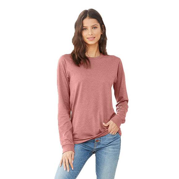 Bella Canvas Long Sleeve - Heather Mauve – Country Gone Crazy