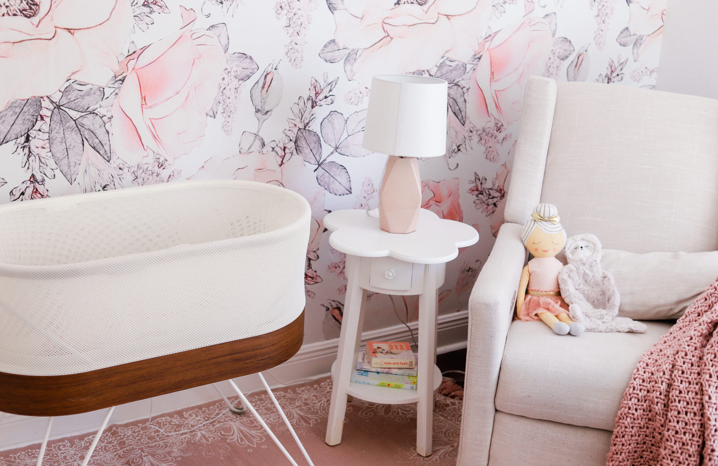 light pink baby room