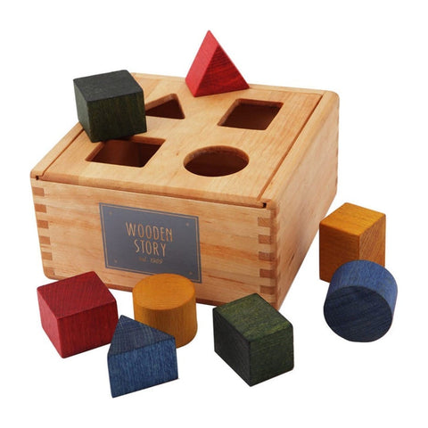 Wooden shape sorter toy for toddlers