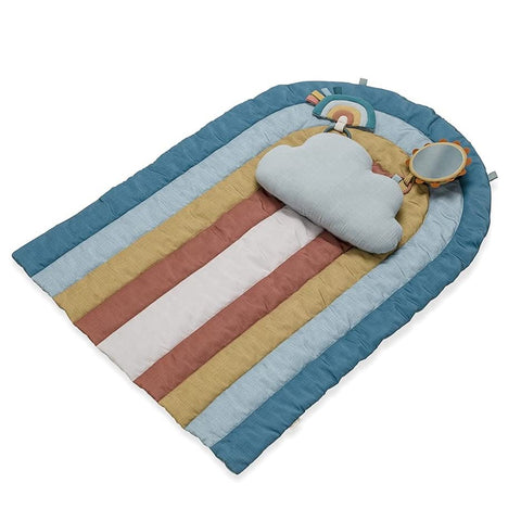Rainbow-shaped tummy time mat for babies