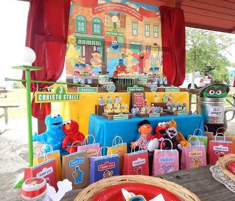 Sesame Street-themed third birthday party