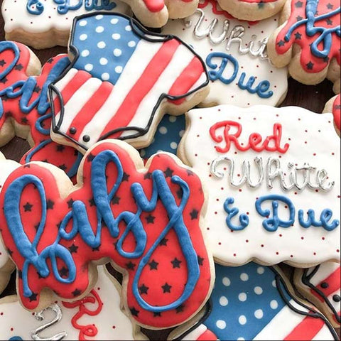4th of July pregnancy announcement cookies