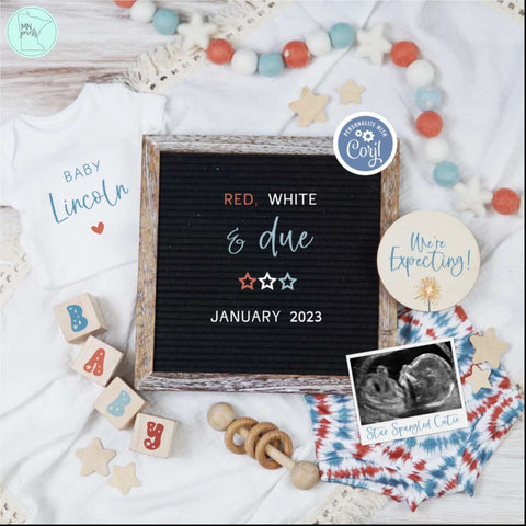 A subdued 4th of July pregnancy announcement 