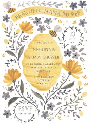 Spring baby shower ideas: Bee baby shower theme