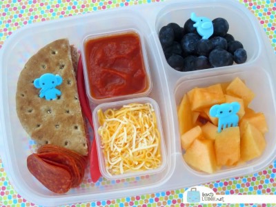 DIY pizza bento box lunch idea for toddlers