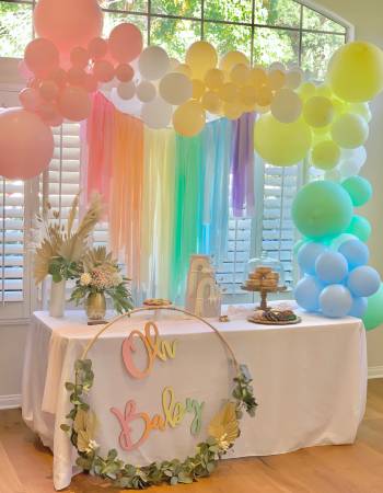spring baby shower ideas: Rainbow baby shower theme